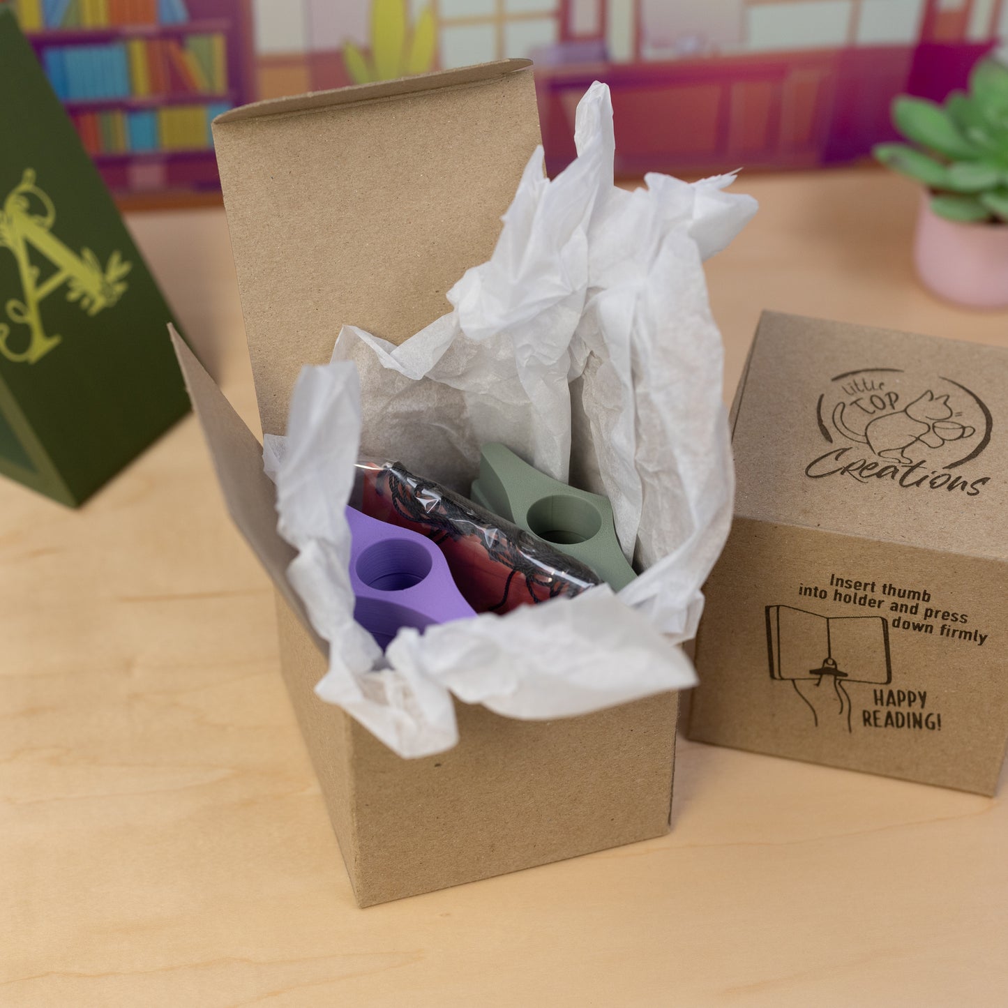 Set of 12 Reading Themed Thumb Book Page Holders