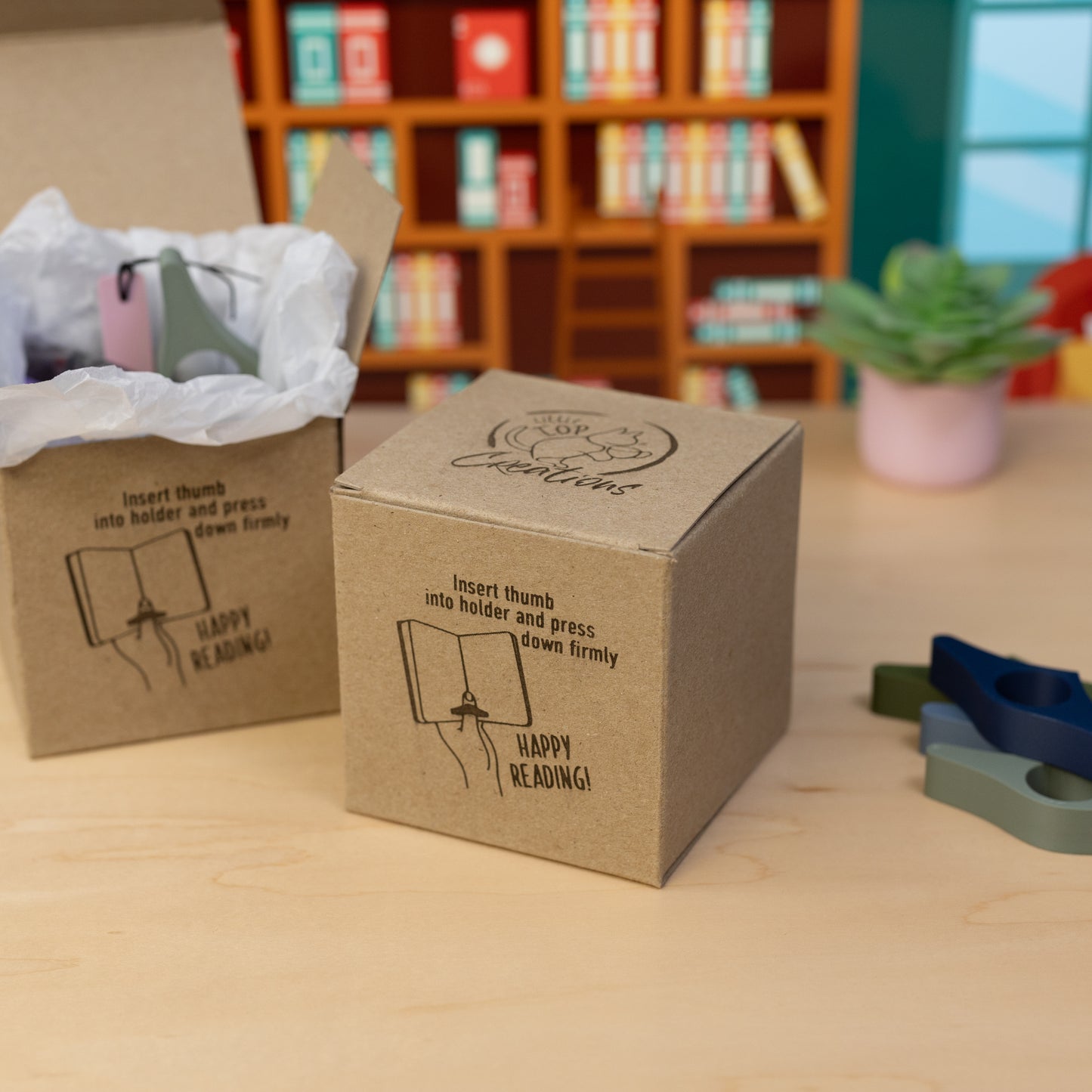 Set of 12 Reading Themed Thumb Book Page Holders