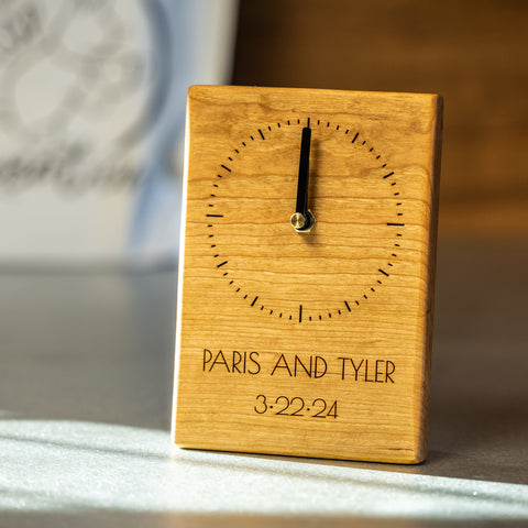 Solid Wood Desk Clock