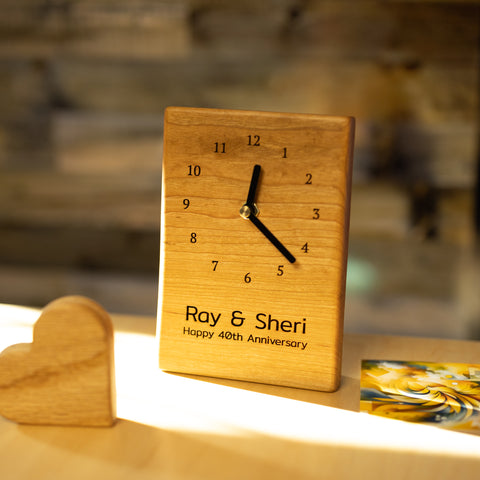 Solid Wood Desk Clock