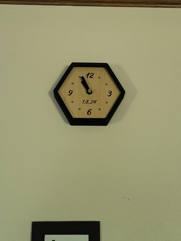 Customer photo: Custom Engraved Desk and Wall Clock